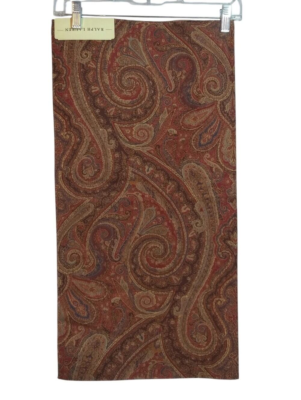 Ralph Lauren Fabric LCF18249F Assyria Paisley Red Cotton Square 55"x 25"